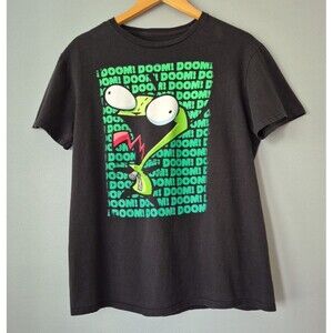 Nickelodeon Black Short Sleeve Crewneck Invader Zim Tee Shirt Unisex Large